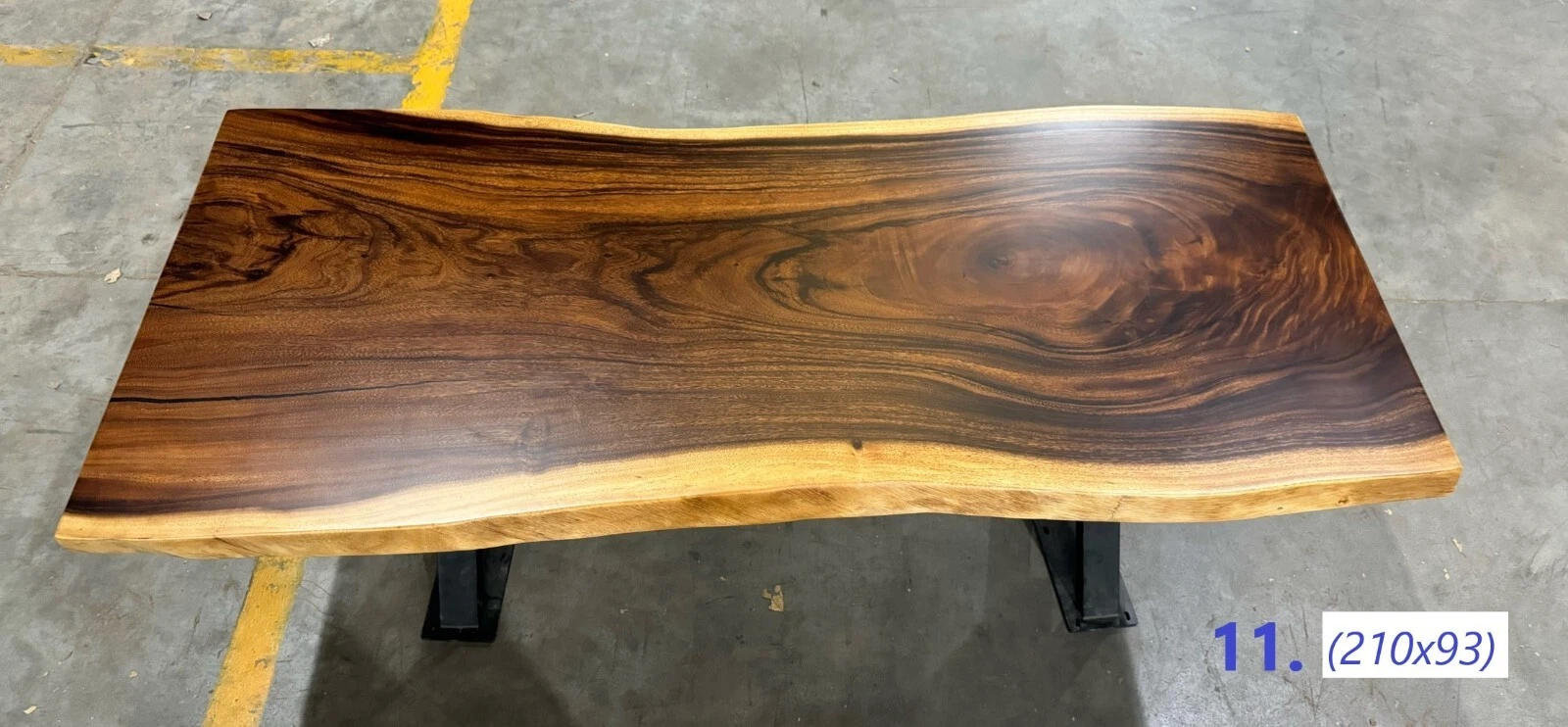 Walnut Live Edge Dining Table 210x90cm with Metal 